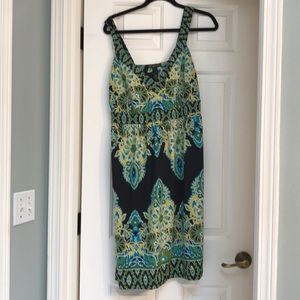 INC Black green and blue cocktail dress